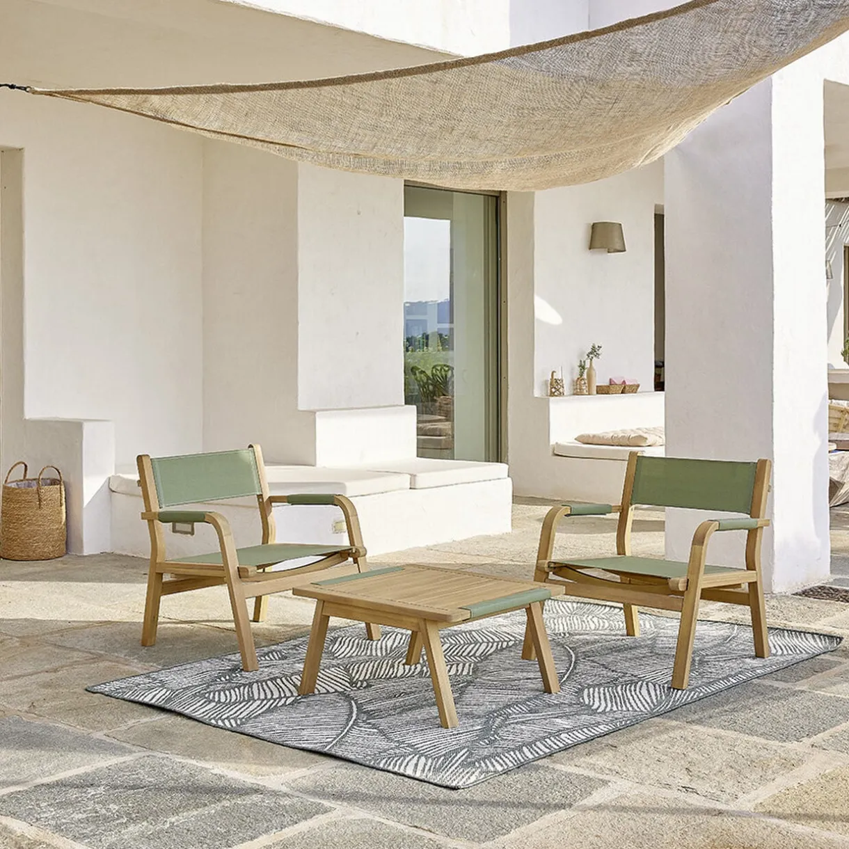 Voile d'ombrage Square Mahon carré 300x300cm jute < Gifi