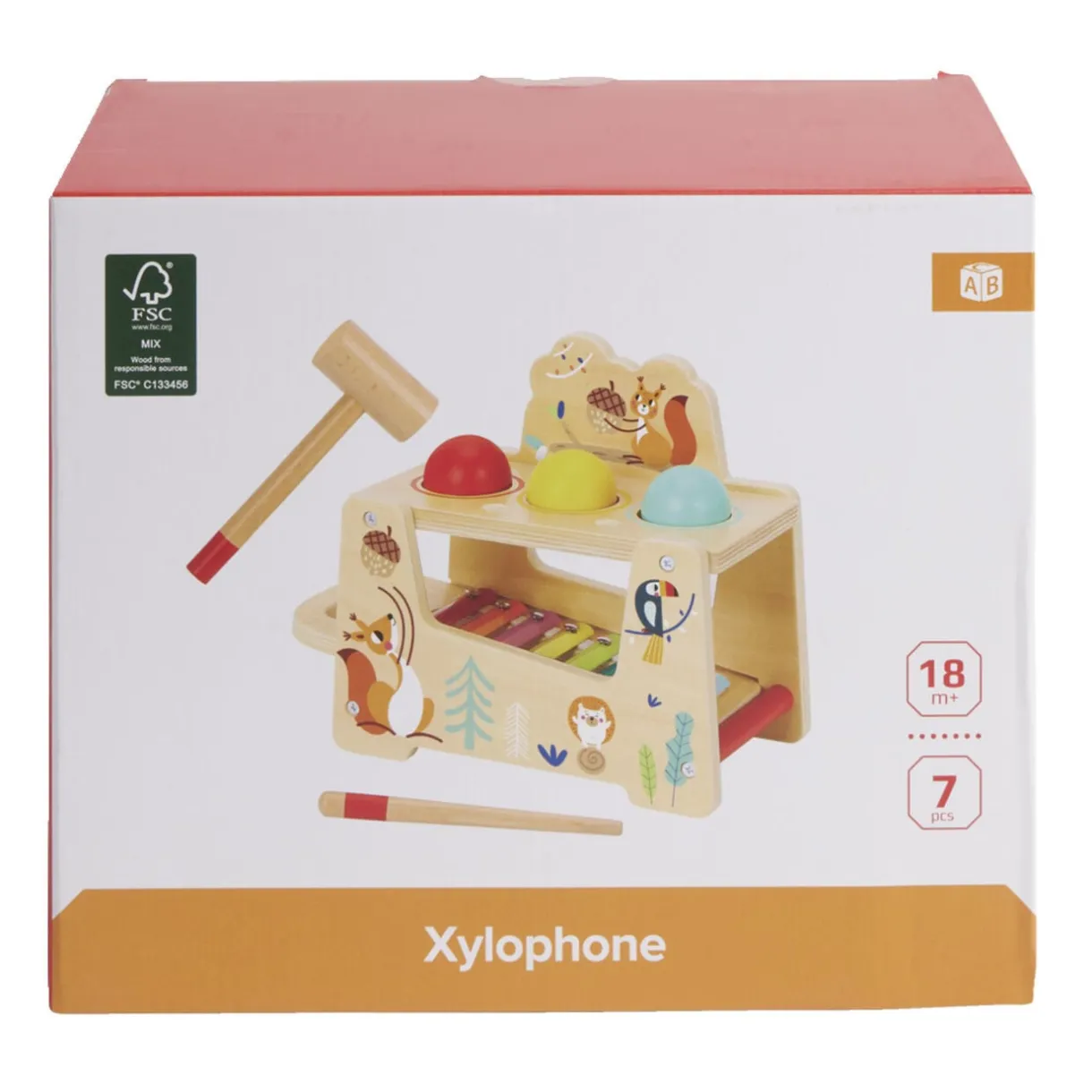 Xylophone marteau 2en1 en bois 7 pièces < Gifi Clearance